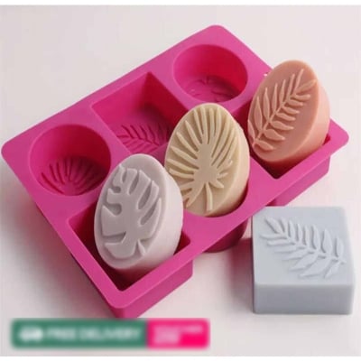 Picture of Round And Square Leaf Silicone Soap Mold Handmade Soap Making Supplies Diy Plaster Resin Candle Material Kit Cake Baking Tools Encounter-Multicolor