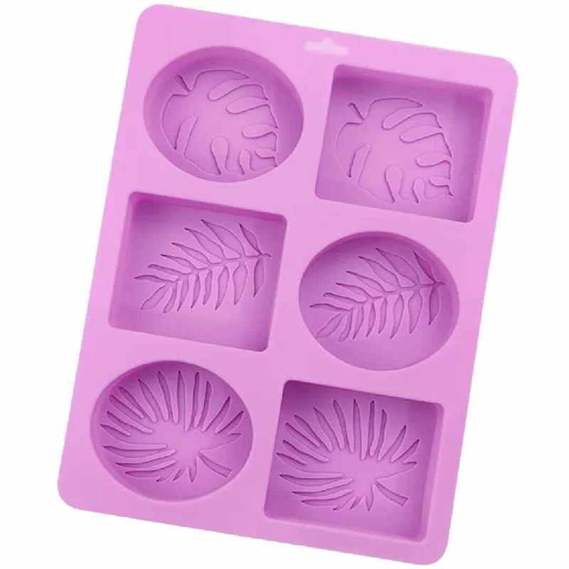 Picture of Round And Square Leaf Silicone Soap Mold Handmade Soap Making Supplies Diy Plaster Resin Candle Material Kit Cake Baking Tools Encounter-Multicolor