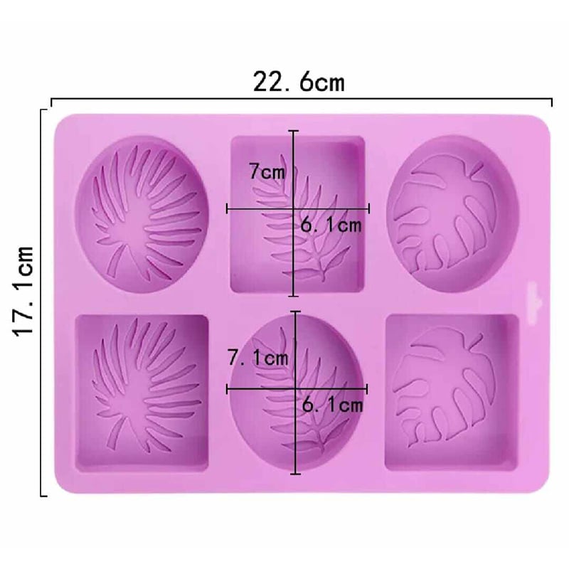 Picture of Round And Square Leaf Silicone Soap Mold Handmade Soap Making Supplies Diy Plaster Resin Candle Material Kit Cake Baking Tools Encounter-Multicolor