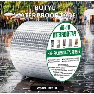 Picture of Strong Anti Leakage Waterproof Tape 10M Aluminum Foil Patch Tape Crack Adhesive Repair Seal Sealant Butyl Sealing Tape Stop Leak-Silver