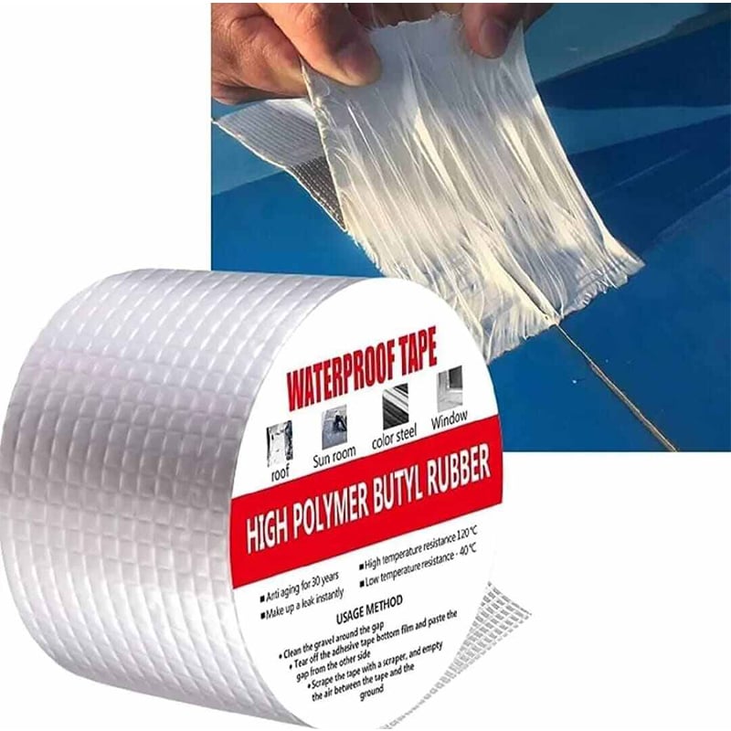 Picture of Strong Anti Leakage Waterproof Tape 10M Aluminum Foil Patch Tape Crack Adhesive Repair Seal Sealant Butyl Sealing Tape Stop Leak-Silver