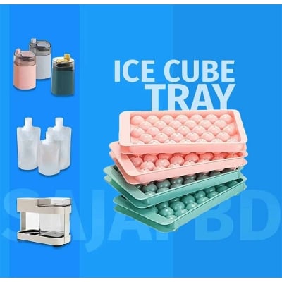 Picture of Round Ice Cube Tray With Storage Box Creative Quick Release Ice Cube Molds Party Bar Kitchen Square Container-Multicolor