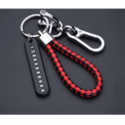 Picture of Anti-Lost Car Key Pendant Split Rings Keychain Phone Number Card Keyring Auto Vehicle Key Chain Car Accessories