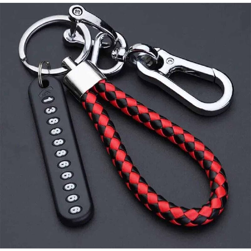 Picture of Anti-Lost Car Key Pendant Split Rings Keychain Phone Number Card Keyring Auto Vehicle Key Chain Car Accessories