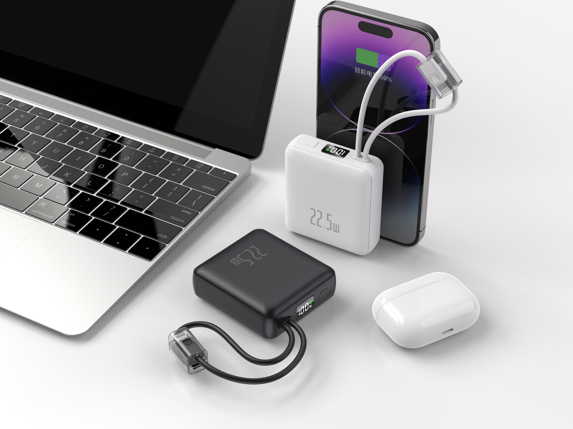 Picture of PowerCore 10 Fast Charging PowerBank – 10000mAH 22.5W with Built in Type-C and Lightening Cable for iPhone