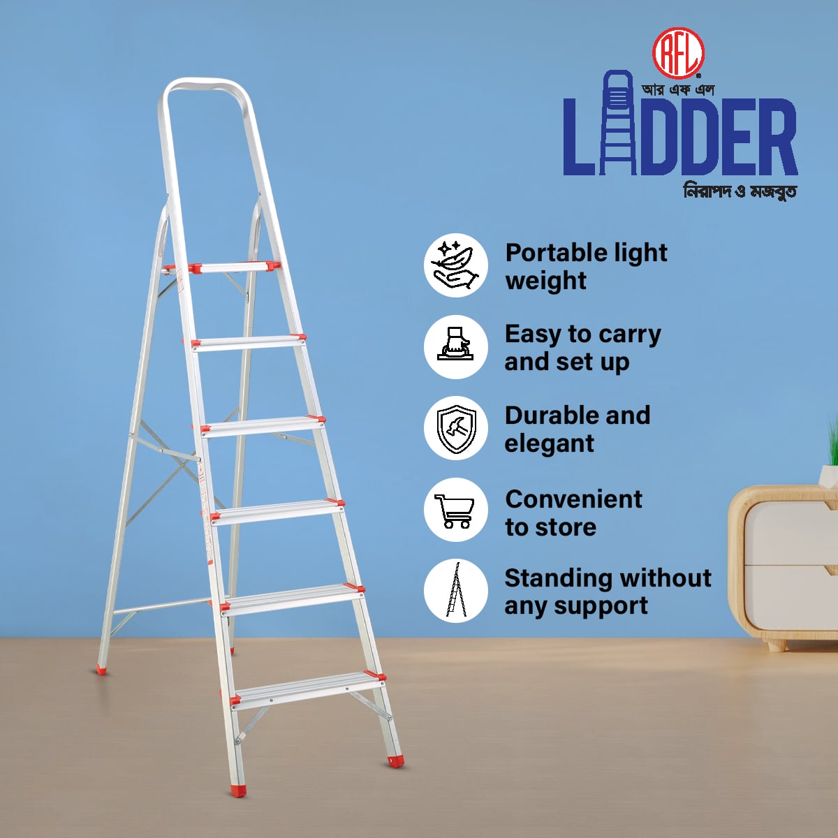 Picture of RFL House Hold Ladder 6 Step Narrow