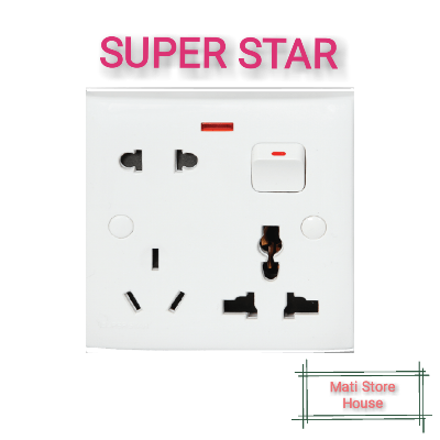 Picture of Lotus All Rounder Combined Socket (6 Pin Multi Socket) - White
