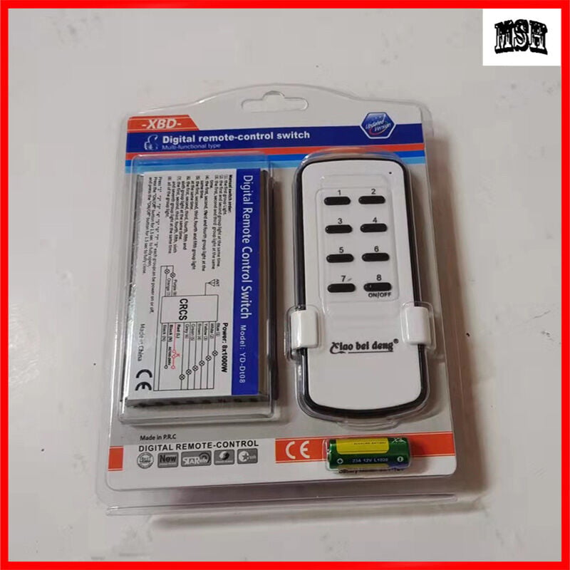Picture of 8 Way RF Remote Control Switch All In One - White