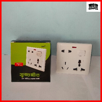 Picture of Super Star 6 Pin Combined All Rounder Socket - White