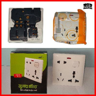 Picture of Super Star 6 Pin Combined All Rounder Socket - White