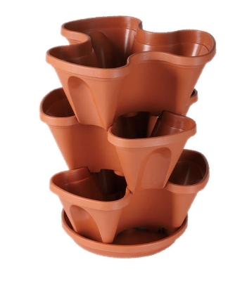 Picture of Vertical Gardening Flower tub 3 Pcs Set Brown TEL