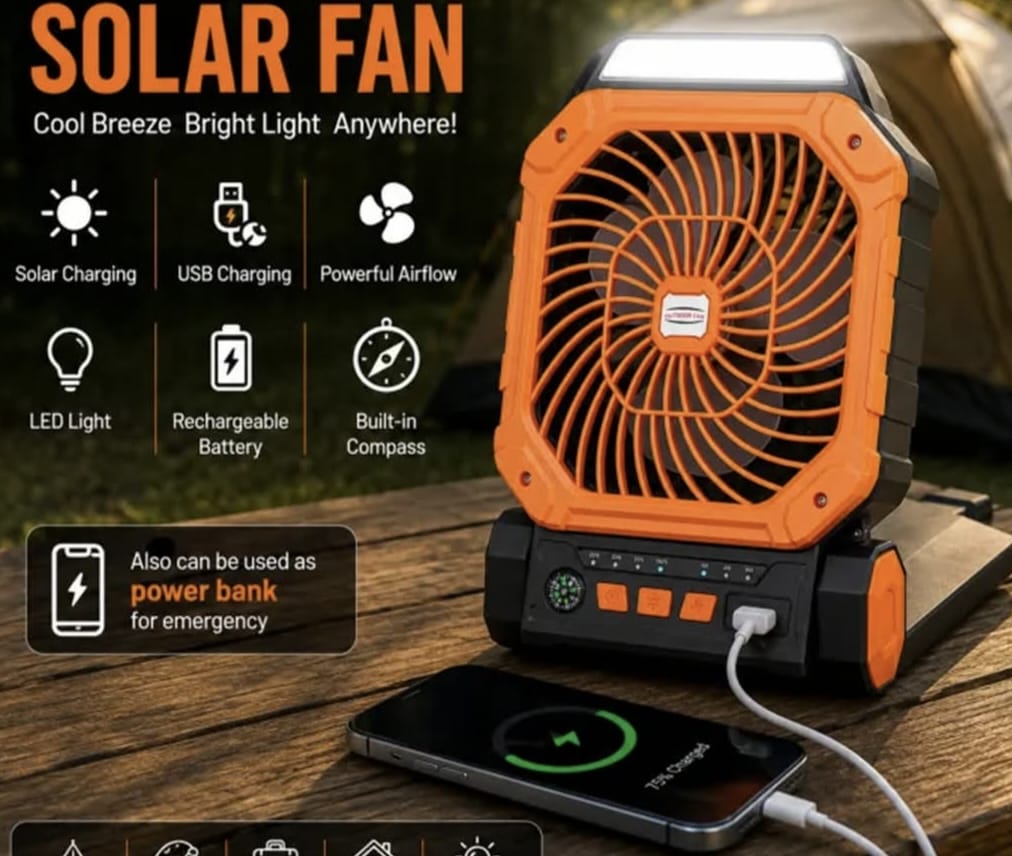 Picture of Portable Rechargable Camping & Solar Powered Fan-X16