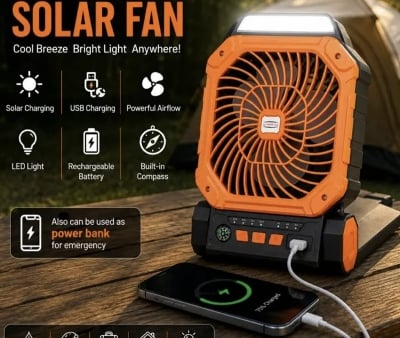 Picture of Portable Rechargable Camping & Solar Powered Fan-X16