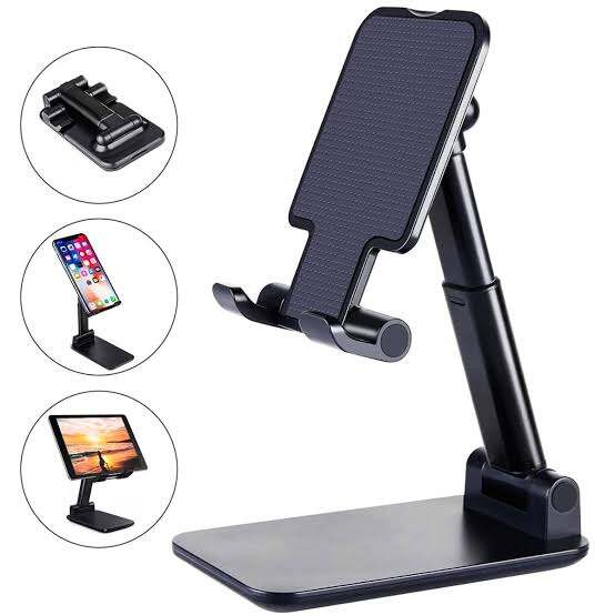 Picture of Desk Mobile Phone Holder Stand For iPhone iPad Android Adjustable Desktop Tablet Holder Universal Table Cell Phone Stand - Black