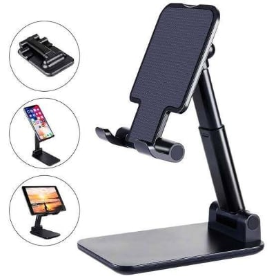 Picture of Desk Mobile Phone Holder Stand For iPhone iPad Android Adjustable Desktop Tablet Holder Universal Table Cell Phone Stand - Black