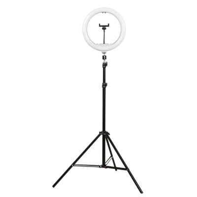 Picture of 10 Inch Selfie Ring Light With Tripod Stand & Cell Phone Holder For Live Stream / Makeup - Ring Light - Black
