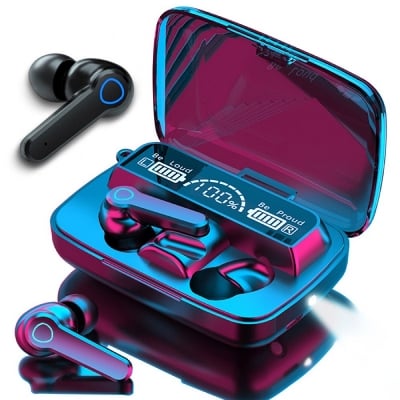 Picture of M19 Tws Digital Display Bluetooth Headset/With Flashlight Earbuds Tws Earphone Touch Control Wireless Bluetooth 5.1 Headphones With Microphone Good Effect And Easy To Use - Bluetooth Headphone - Bluetooth Headphone - Black