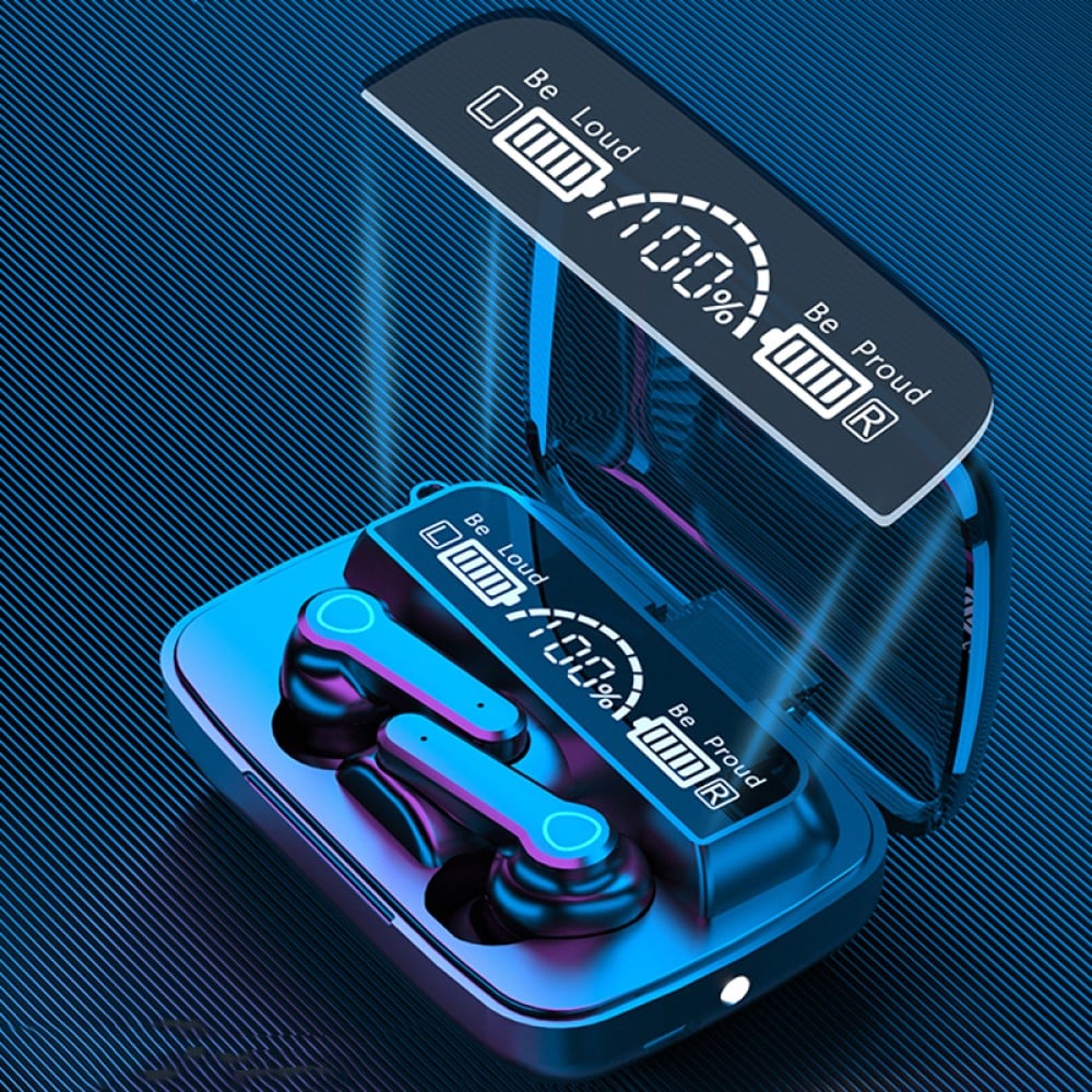 Picture of M19 Tws Digital Display Bluetooth Headset/With Flashlight Earbuds Tws Earphone Touch Control Wireless Bluetooth 5.1 Headphones With Microphone Good Effect And Easy To Use - Bluetooth Headphone - Bluetooth Headphone - Black