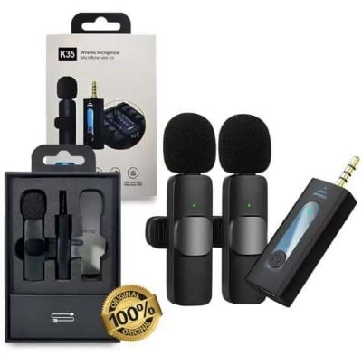 Picture of K35 Dual Wireless Dynamic Microphone with Noise Cancelling - Black