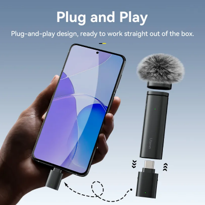 Picture of Ulanzi WM-10 Wireless Clip-on Microphone Type-C - Black