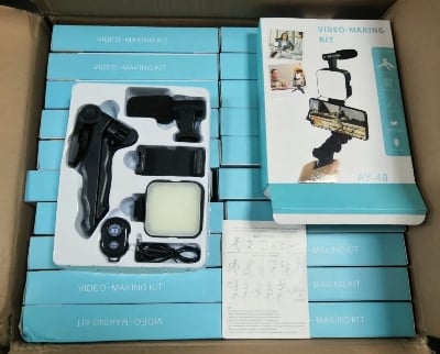 Picture of Ay-49 Smartphone Vlogging Kit Wireless Control Photography Fill Light With Tripod Stand Microphone For Tiktok Youtube Conference - Ring Light - Black