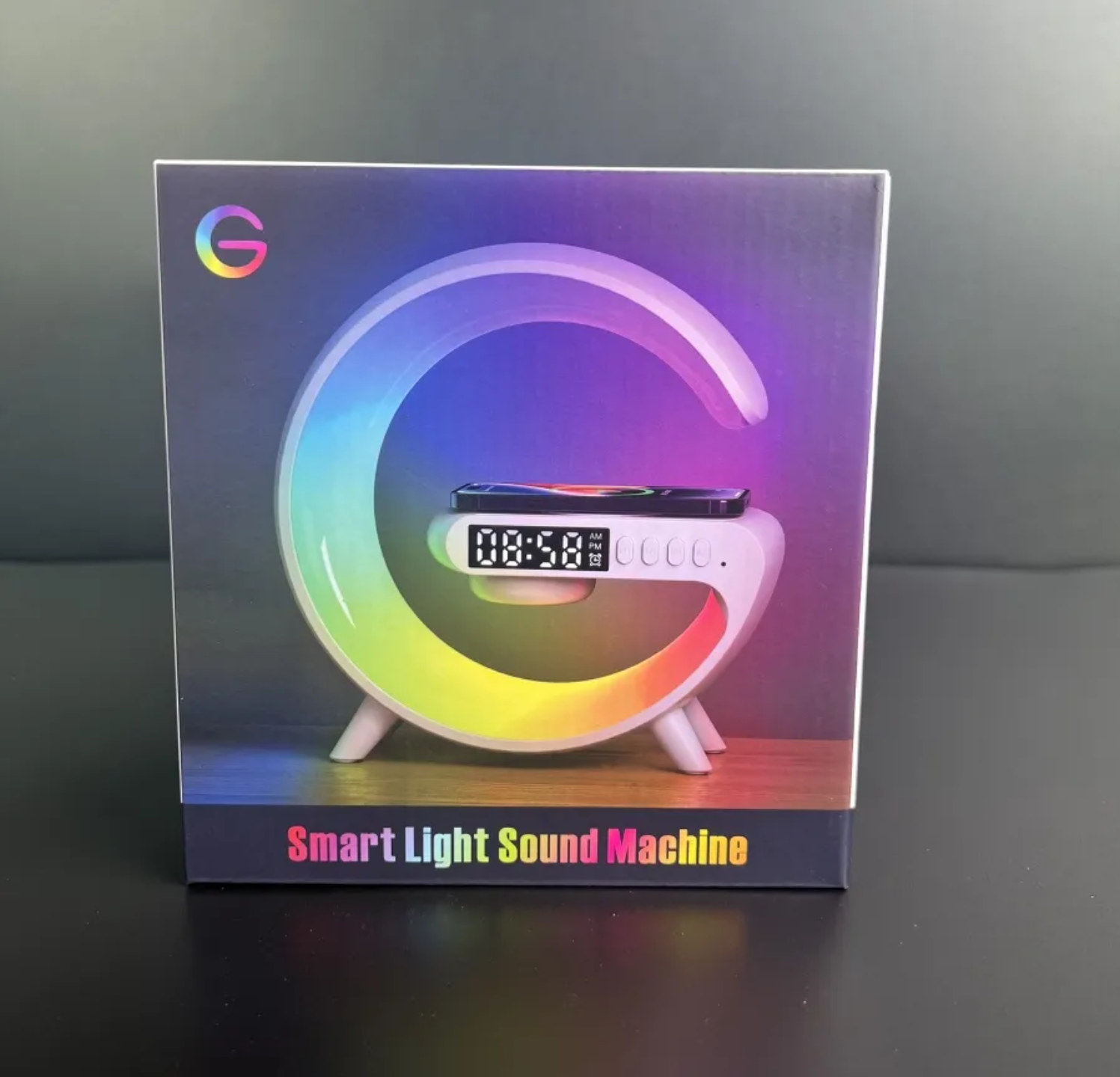 Picture of G63 Speaker Lamp - APP Control 3 in 1 Multi-Function Bluetooth Speaker With Wireless Charging, RGB Light and Alarm Clock - Charger G Lamp with Sunrise Alarm for Bedroom & Bedside Table