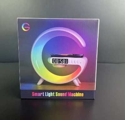 Picture of G63 Speaker Lamp - APP Control 3 in 1 Multi-Function Bluetooth Speaker With Wireless Charging, RGB Light and Alarm Clock - Charger G Lamp with Sunrise Alarm for Bedroom & Bedside Table