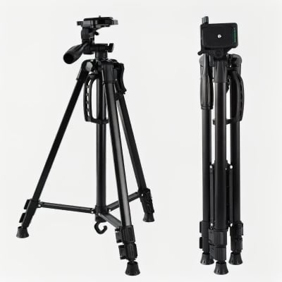Picture of Portable Universal Tripod 3366 Multi Function Floor Standing Selfie Tripod for Smartphone Camera Adjustable Phone Video Stand - Black