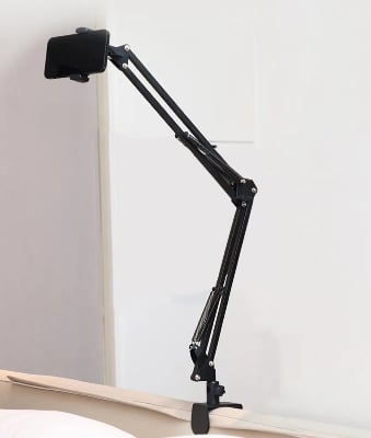Picture of Tablet Stand Lazy Long Arm Portable Adjustable Desk Mount for Mobile Phone - Black