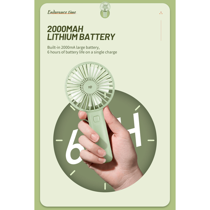 Picture of Portable Compact Mini USB Lithium Battery Rechargeable Hand Fan - Multicolor