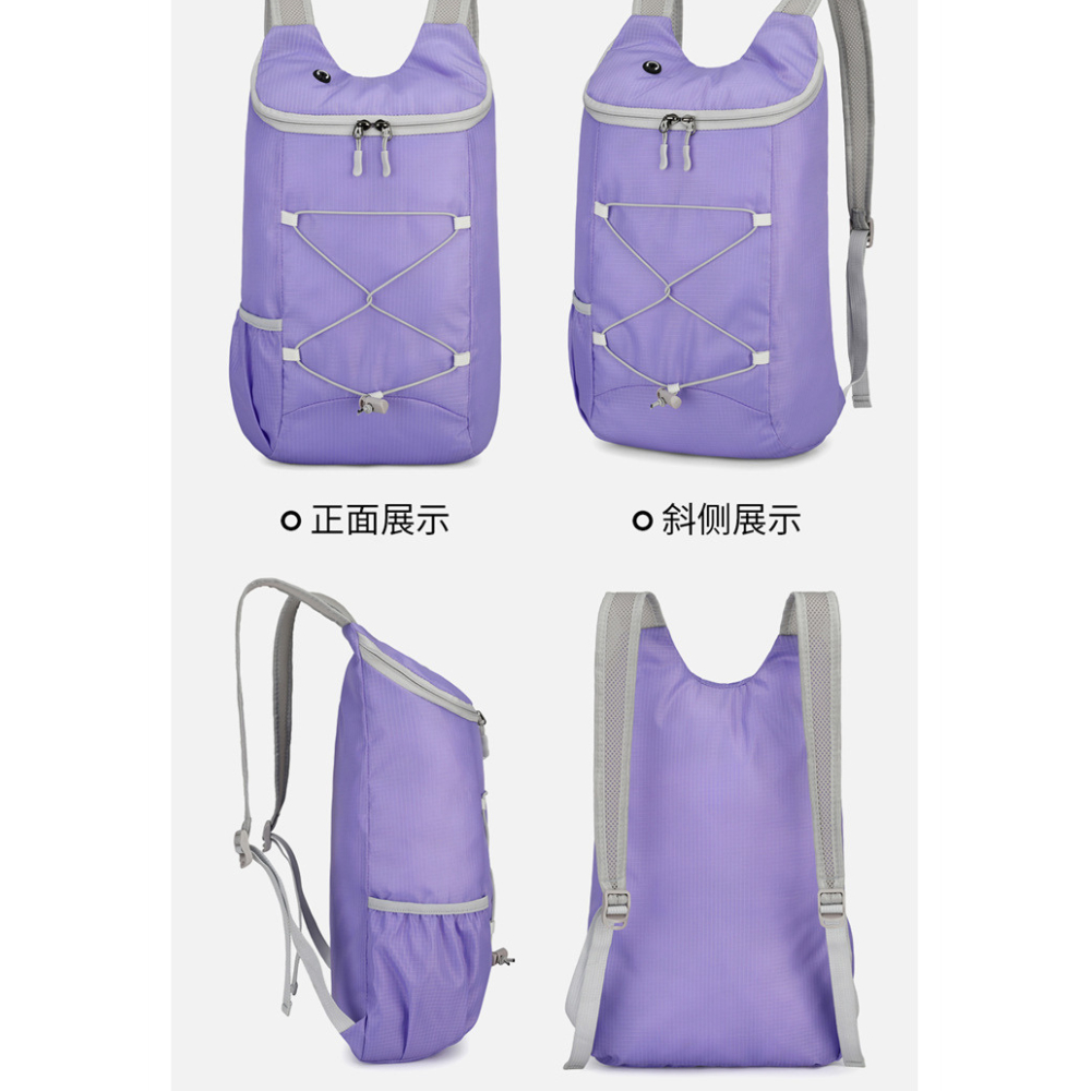 Picture of 16L Foldable Hiking Backpack – Lightweight Packable Water-Repellent Daypack, Ultralight Collapsible Rucksack for Travel, Gym and Outdoor Sports (Purple)