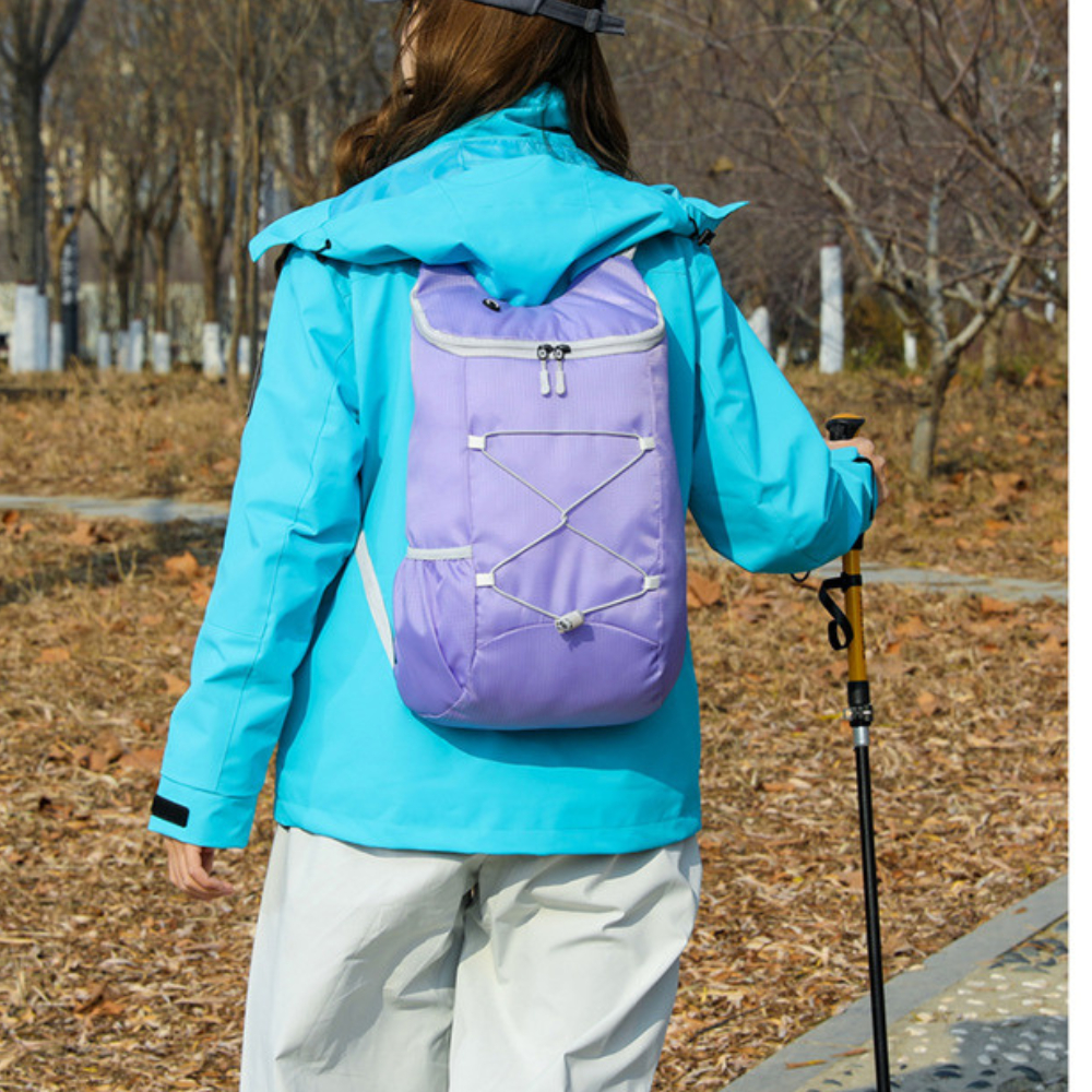 Picture of 16L Foldable Hiking Backpack – Lightweight Packable Water-Repellent Daypack, Ultralight Collapsible Rucksack for Travel, Gym and Outdoor Sports (Purple)