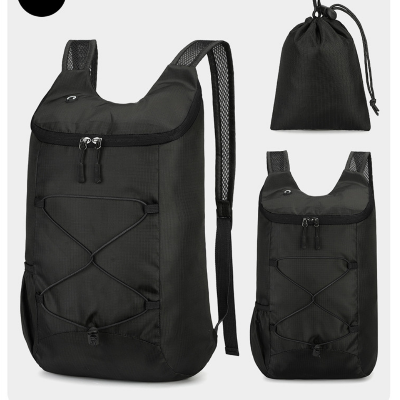 Picture of 16L Foldable Hiking Backpack – Lightweight Packable Water-Repellent Daypack, Ultralight Collapsible Rucksack for Travel, Gym and Outdoor Sports (Black)