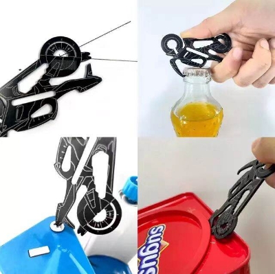 Picture of 18 in 1 Multi Function Metal Wallet Camping Motorcycles Shape Tools.