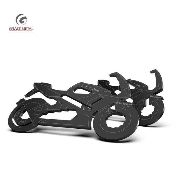 Picture of 18 in 1 Multi Function Metal Wallet Camping Motorcycles Shape Tools.