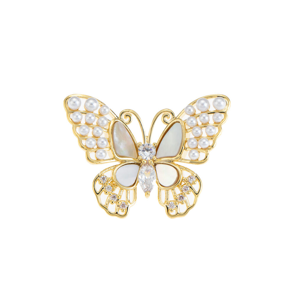Picture of Splendid Indispensable -Quality And Durablity -Pearl Rhinestone wt Butterfly brooch Hijab Safety Pin For Girls Women- Innovative