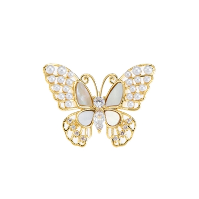 Picture of Splendid Indispensable -Quality And Durablity -Pearl Rhinestone wt Butterfly brooch Hijab Safety Pin For Girls Women- Innovative