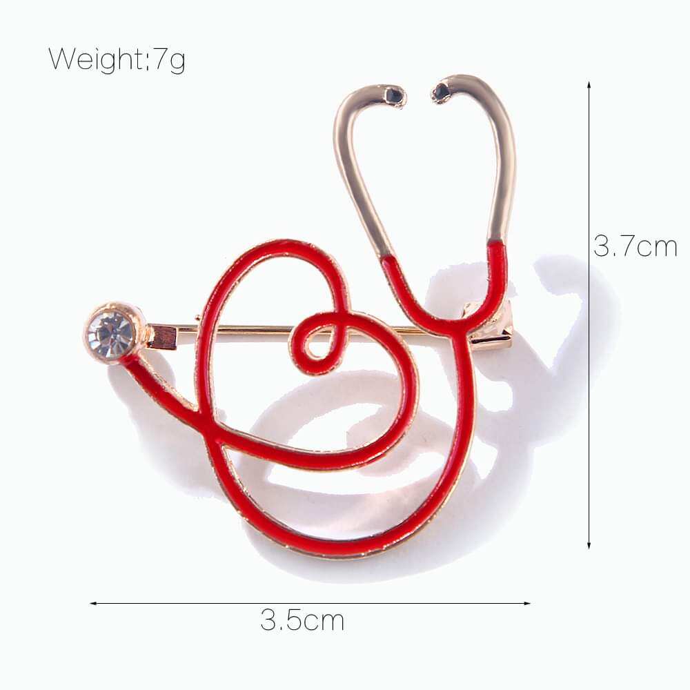 Picture of Stethoscope Round Heart Brooch Hijab Pin For Girls Women