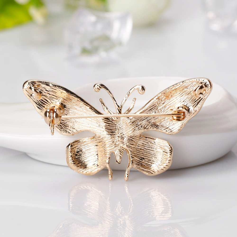 Picture of Drop Oil Green Butterfly Brooch Hijab Safety Pin For Girls Women - Hijab Pin - হিজাব পিন Qualityful - Easy To care and Longive
