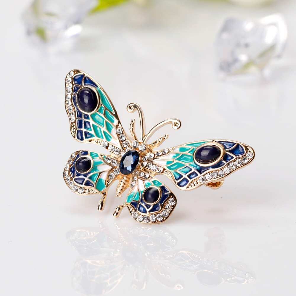 Picture of Drop Oil Green Butterfly Brooch Hijab Safety Pin For Girls Women - Hijab Pin - হিজাব পিন Qualityful - Easy To care and Longive