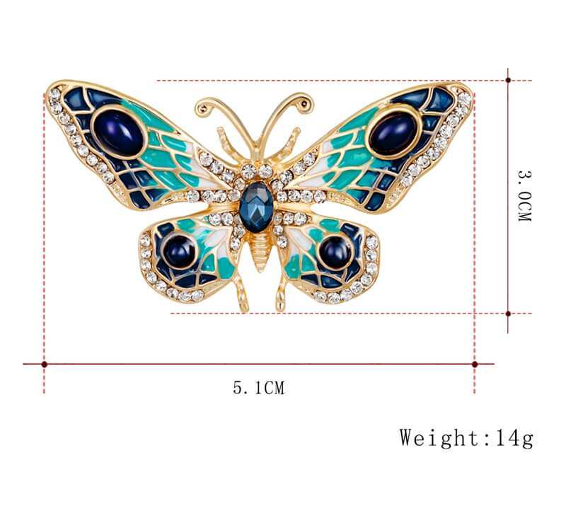Picture of Drop Oil Green Butterfly Brooch Hijab Safety Pin For Girls Women - Hijab Pin - হিজাব পিন Qualityful - Easy To care and Longive