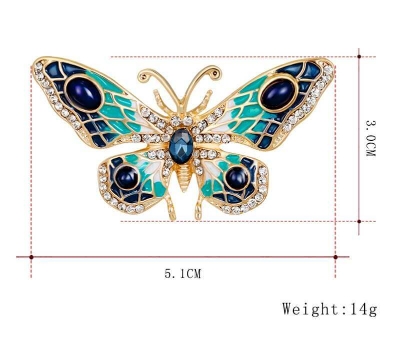 Picture of Drop Oil Green Butterfly Brooch Hijab Safety Pin For Girls Women - Hijab Pin - হিজাব পিন Qualityful - Easy To care and Longive