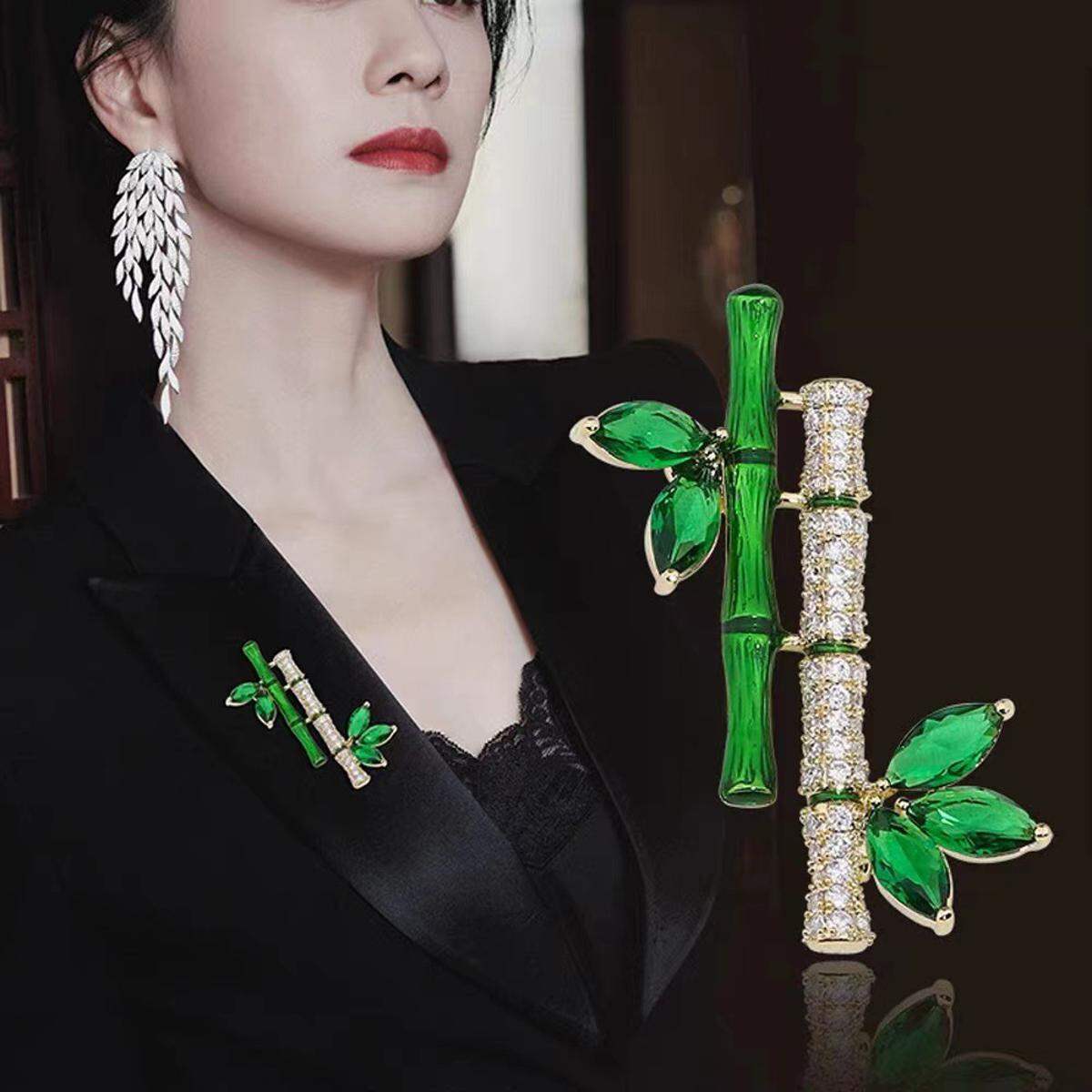Picture of Crystal Bamboo lusury brooch Hijab Safety Pin For Girls Women