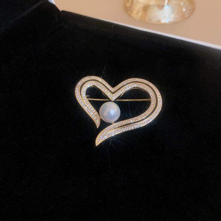Picture of Splendid Indispensable -Quality And Durablity -Love Double Flute Sd Pearl Brooch Hijab Safety Pin For Girls Women- Innovative