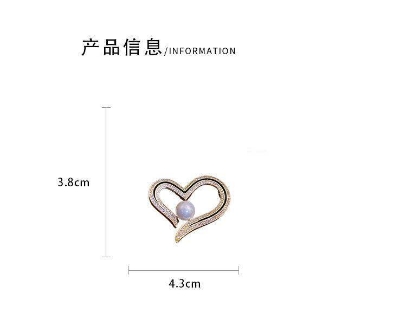 Picture of Splendid Indispensable -Quality And Durablity -Love Double Flute Sd Pearl Brooch Hijab Safety Pin For Girls Women- Innovative