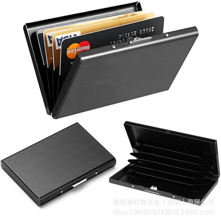 Picture of Unisex Stainless Steel Wallet for Men and Women - Ultra Thin RFID Blocking Metal Card Holder Style