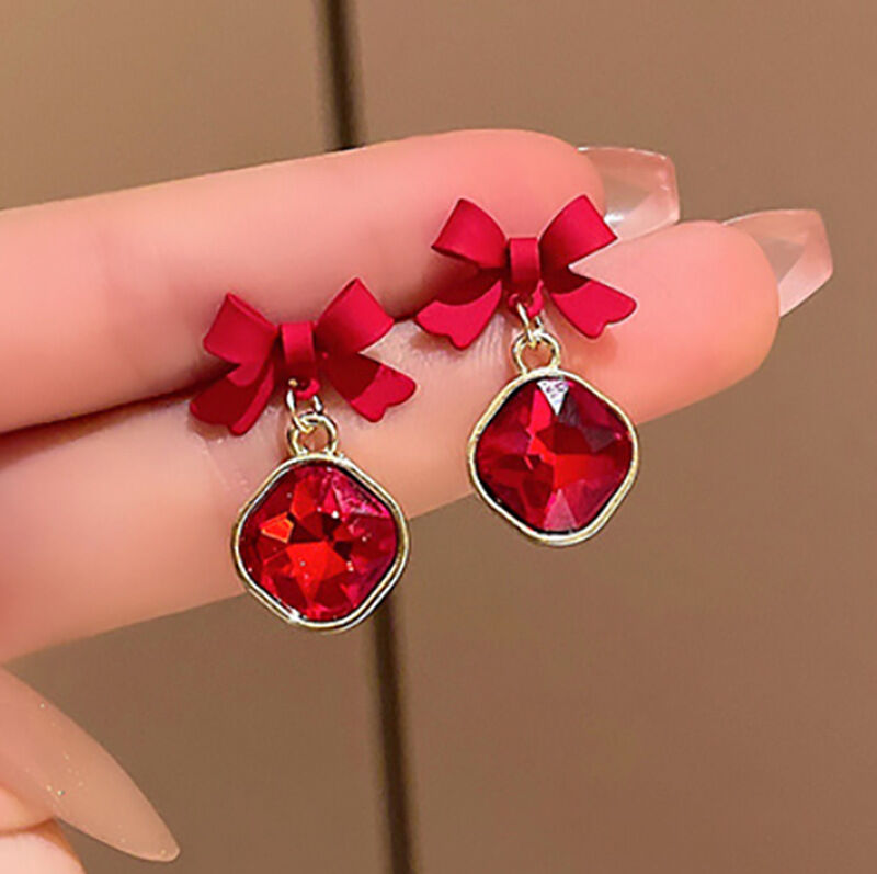 Picture of Indispensable -Quality And Durability -New 2023 Luxury Crystal Black Bow Knot Dangle Earrings Drop Earing for Women- Innovative