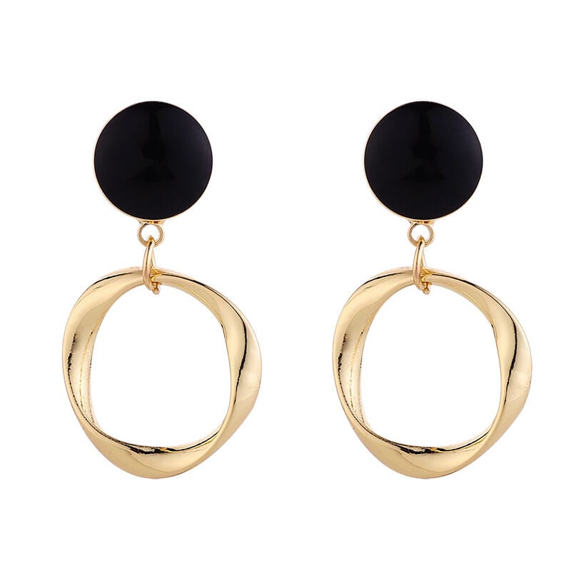 Picture of Indispensable -Black Stone Dangle Earrings for Women Full Rhinestone Flower Earrings 2022 Korean Fashion Cute Jewelry- Innovative