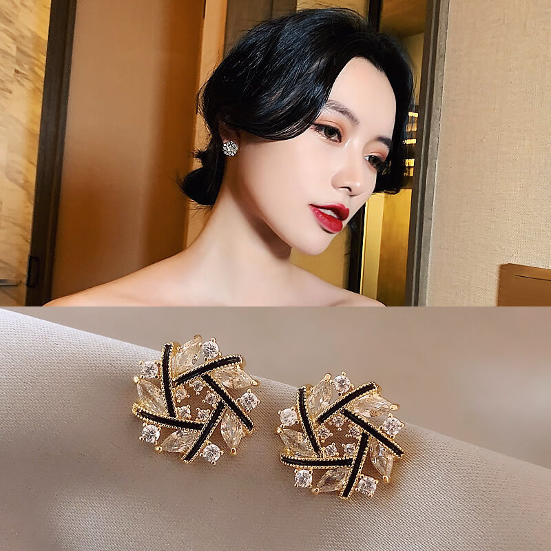Picture of Trendsetter -Circle Dangle Earrings for Women Full Rhinestone Earrings Korean Fashion Cute Jewelry- Inventive Choice