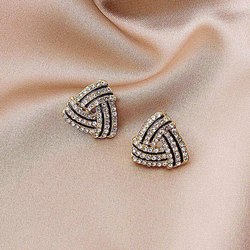 Picture of Triangle Earrings for Women Full Rhinestone Earrings 2023 Korean Fashion Cute Jewelry